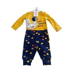 Cat &‎ Jack Fall Turkey Outfit 3M 2 Piece Football Nwt